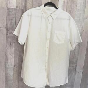 *SONOMA Modern Fit Short Sleeve Shirt - XL, White Beach Summer Casual Linen